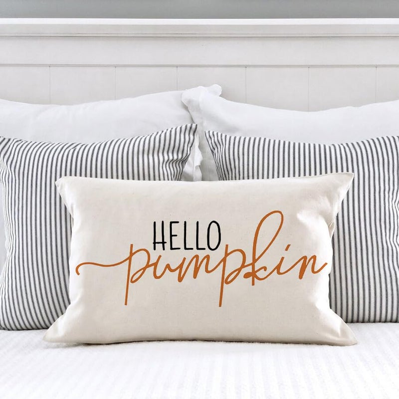 GTEXT 12x20 inch Fall Throw Pillow Cover Hello Pumpkin Cushion Cover Autumn Decor Fall Pumpkins Pillowcase Outdoor Pillow Linen Square Cushion,Sofa Fall Pillow Cover - Image 5